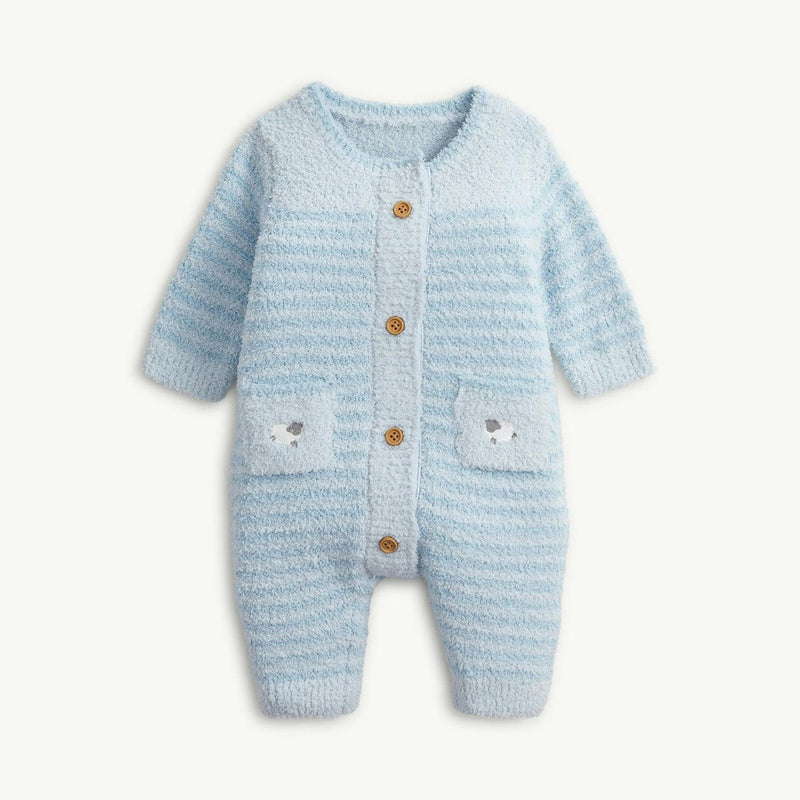 Chenille blue Sweater Romper