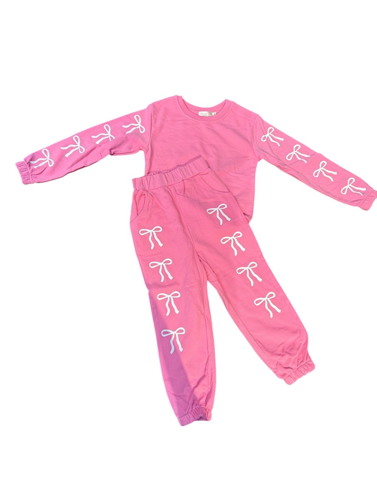 pink bows sweat set