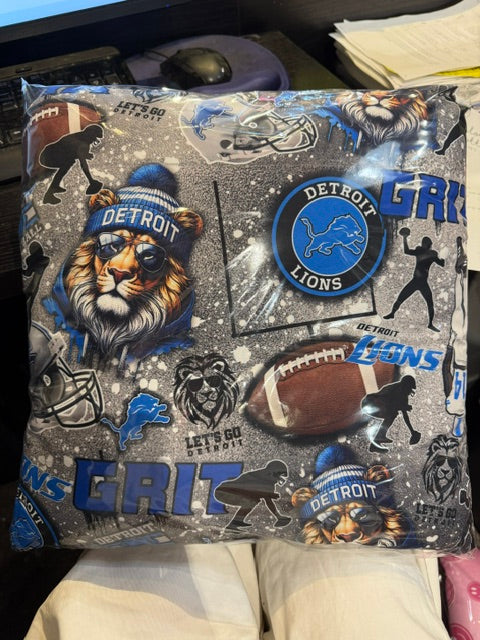 Detroit Lions autograph pillow