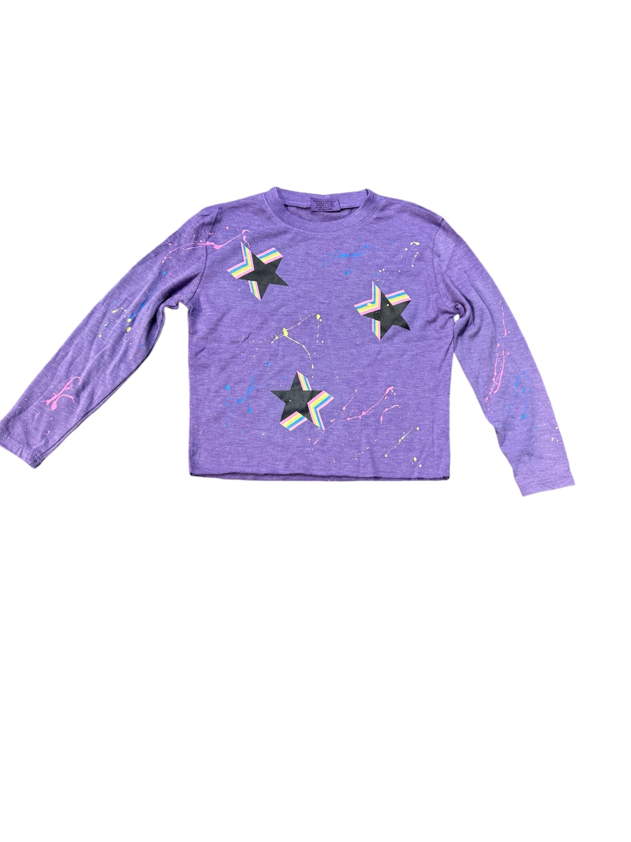 Purple splatter star l/s