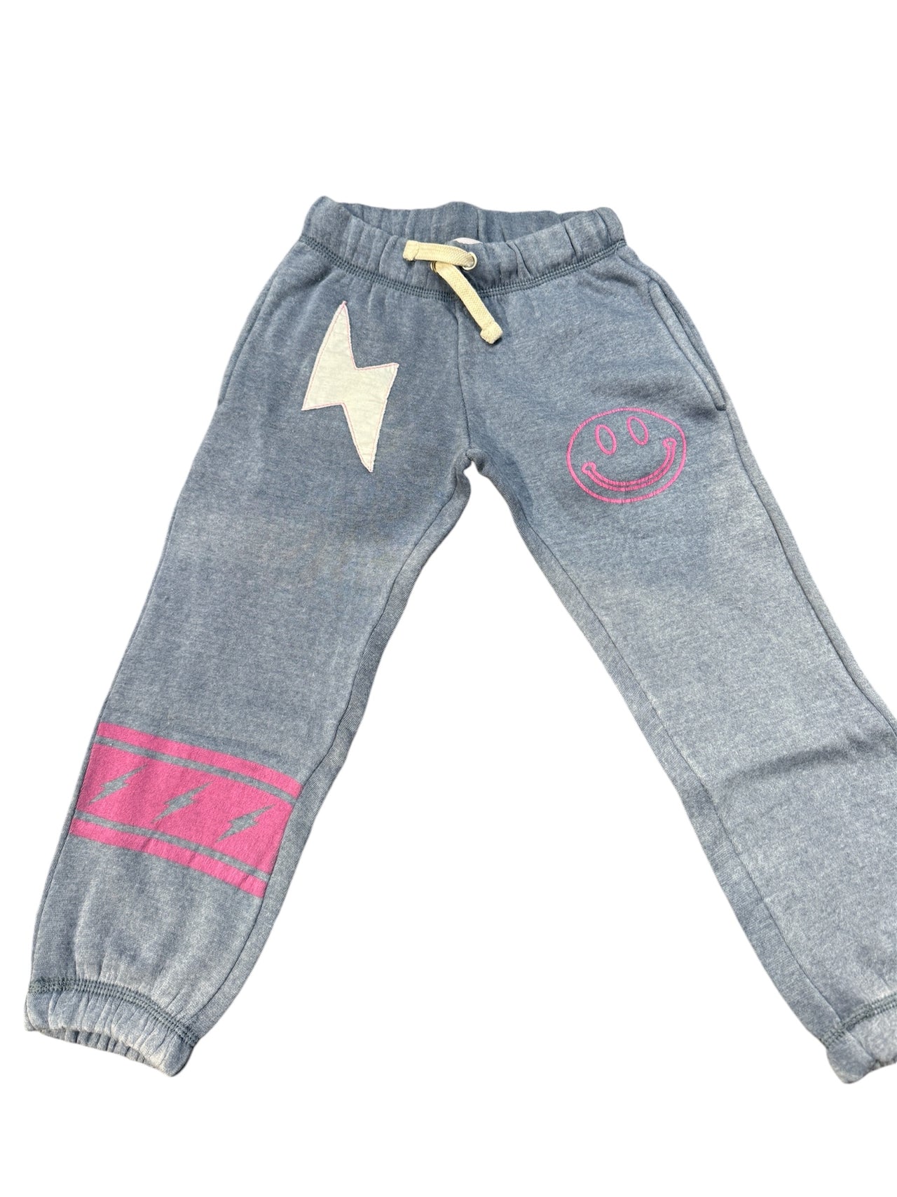 Blue lightning/smile patch jogger