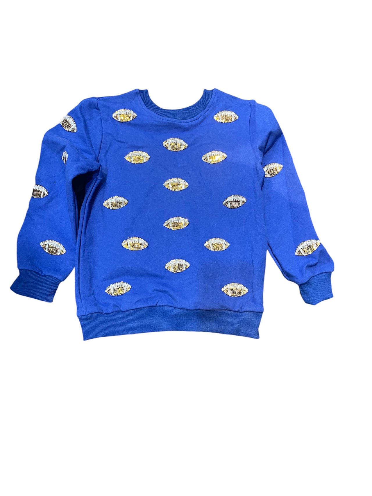 glitter football crewneck