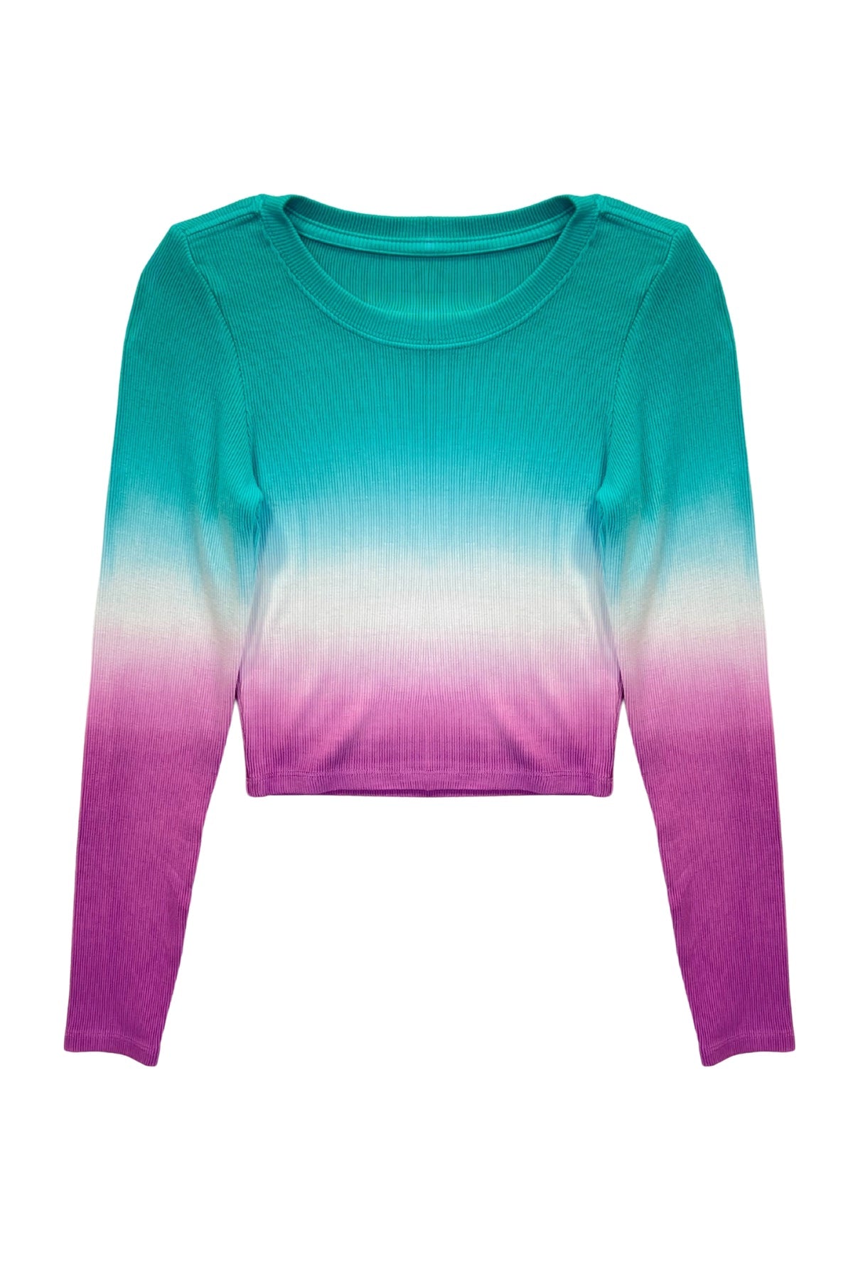 TWEEN LIVI RIBBED LONG SLEEVE TEE - DIP DYE