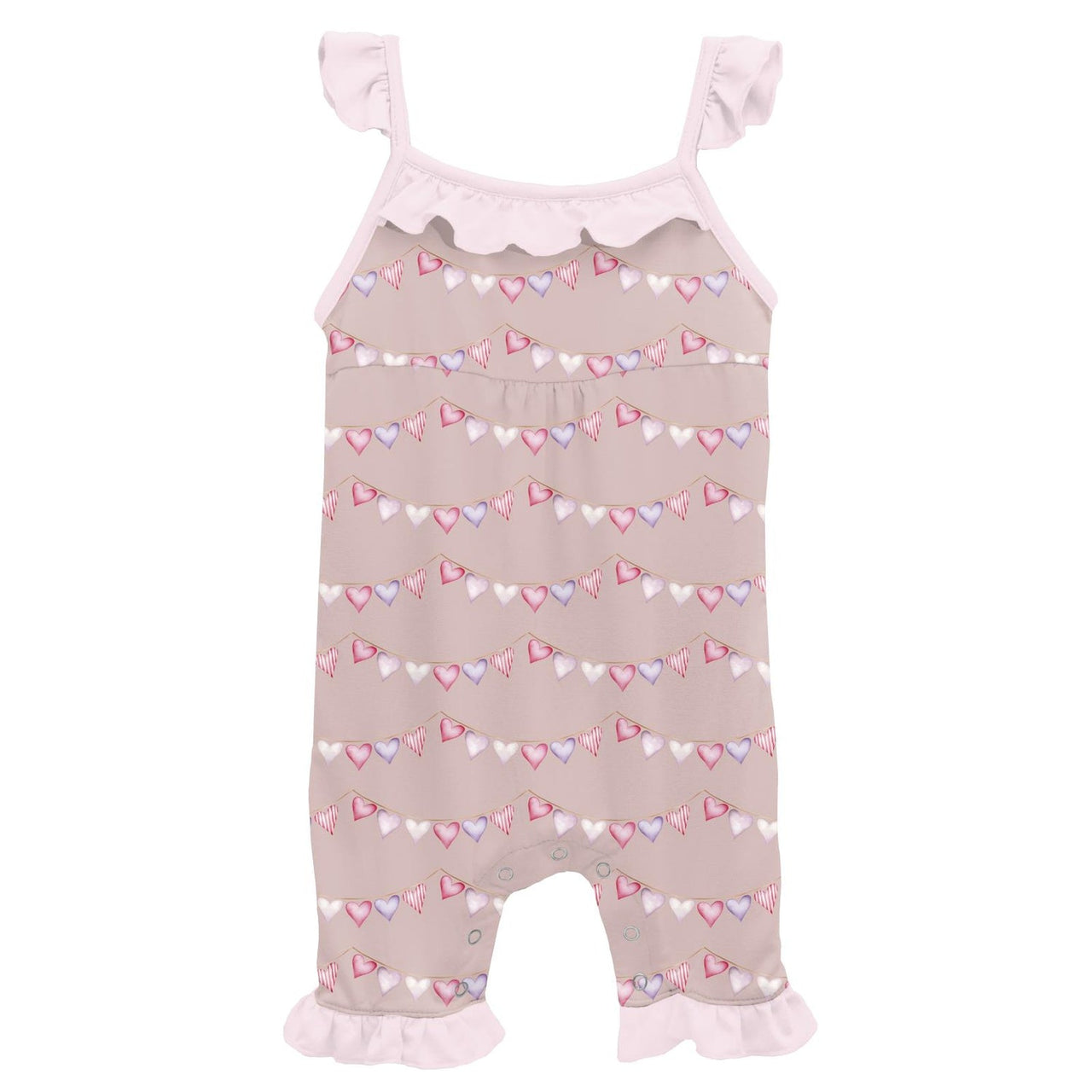 Romper in Baby Rose Heart Bunting