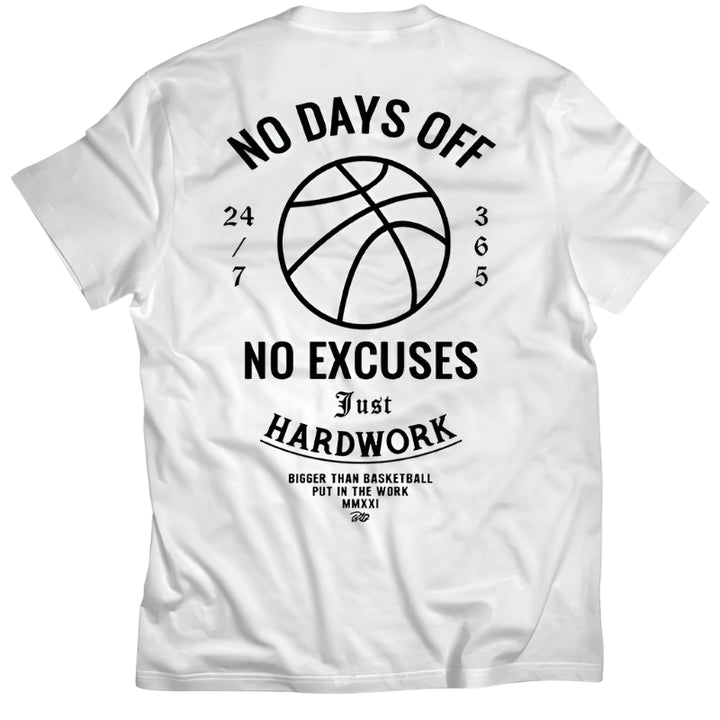 No Days Off - T-Shirt - White