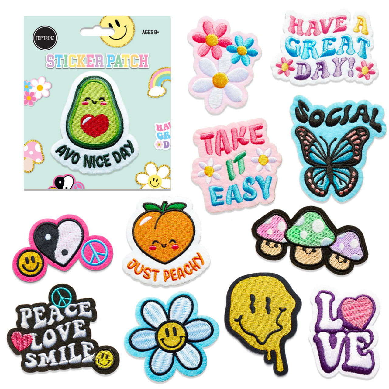 Chenille Sticker Patch Assorted