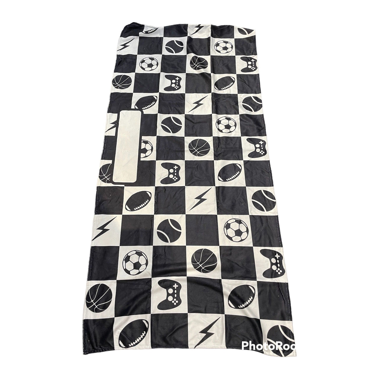 boys black and white checkered towel