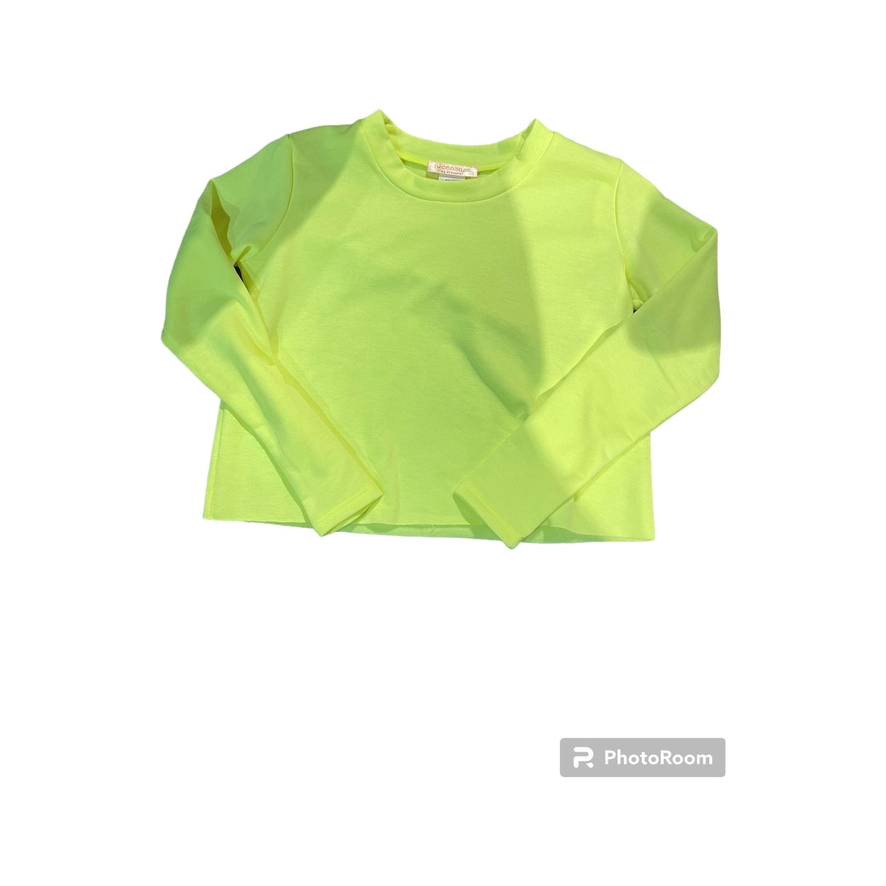 neon lime crop sweatshirt