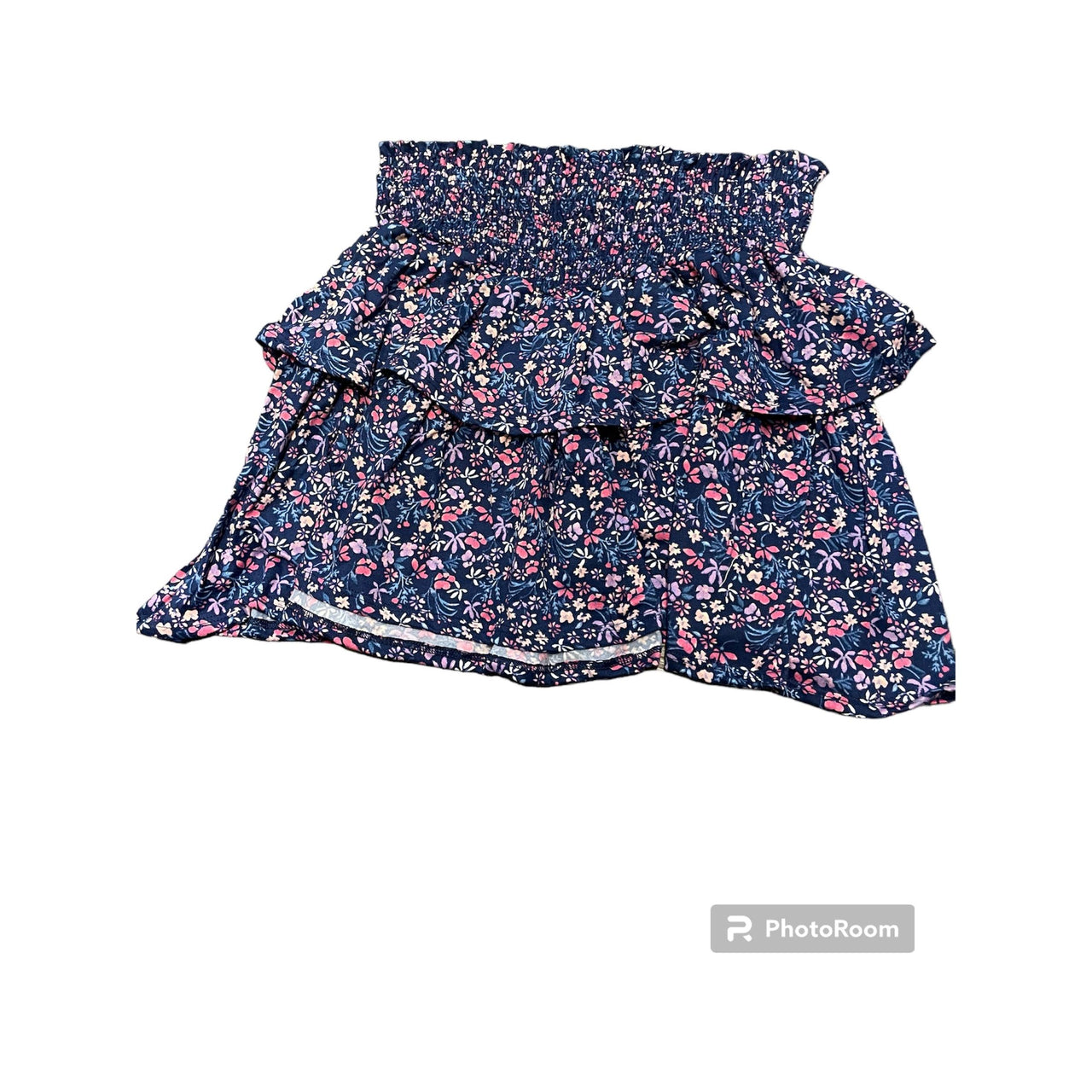 navy ditsy floral skirt