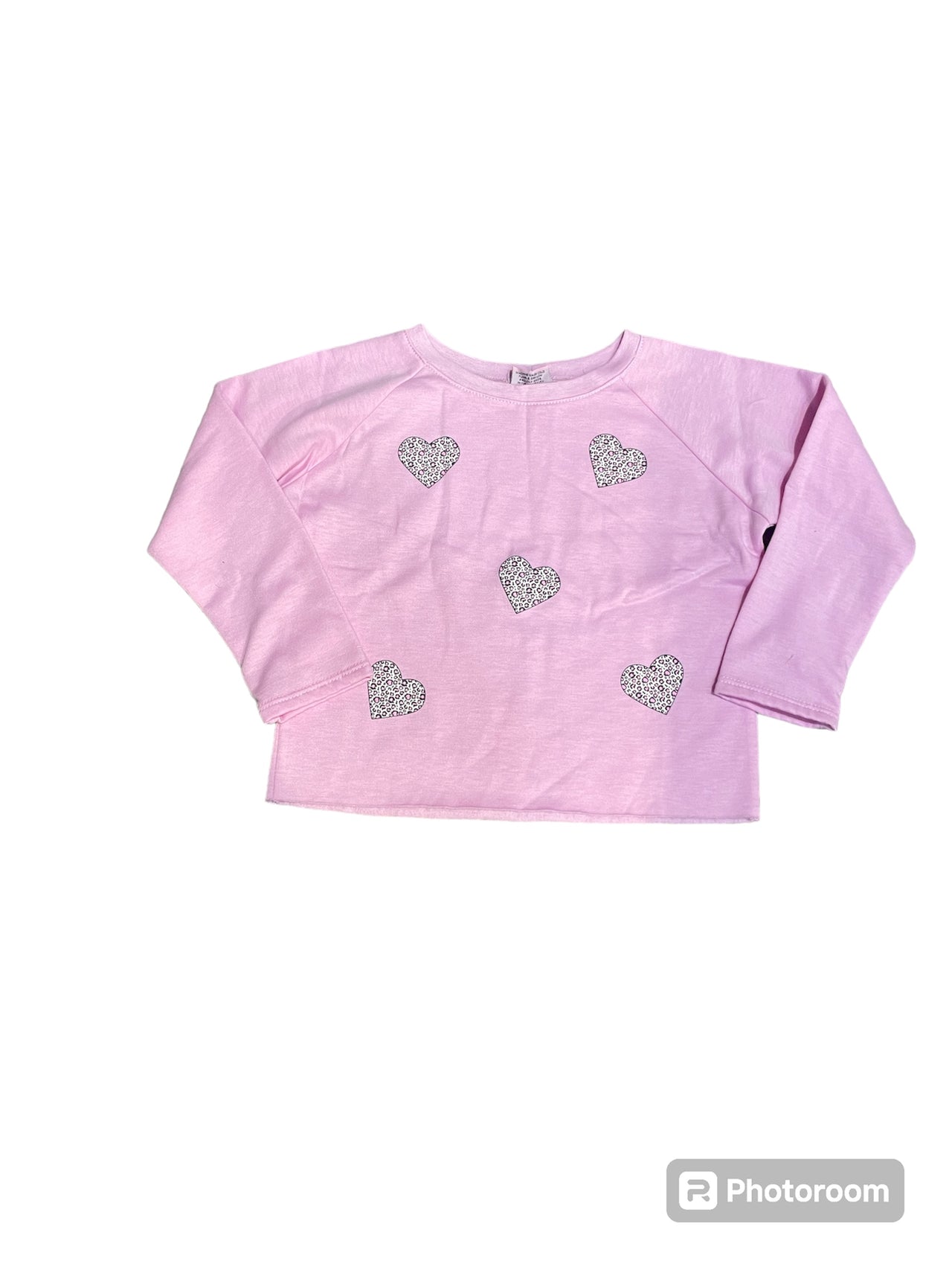 heart cheetah pink sweatshirt