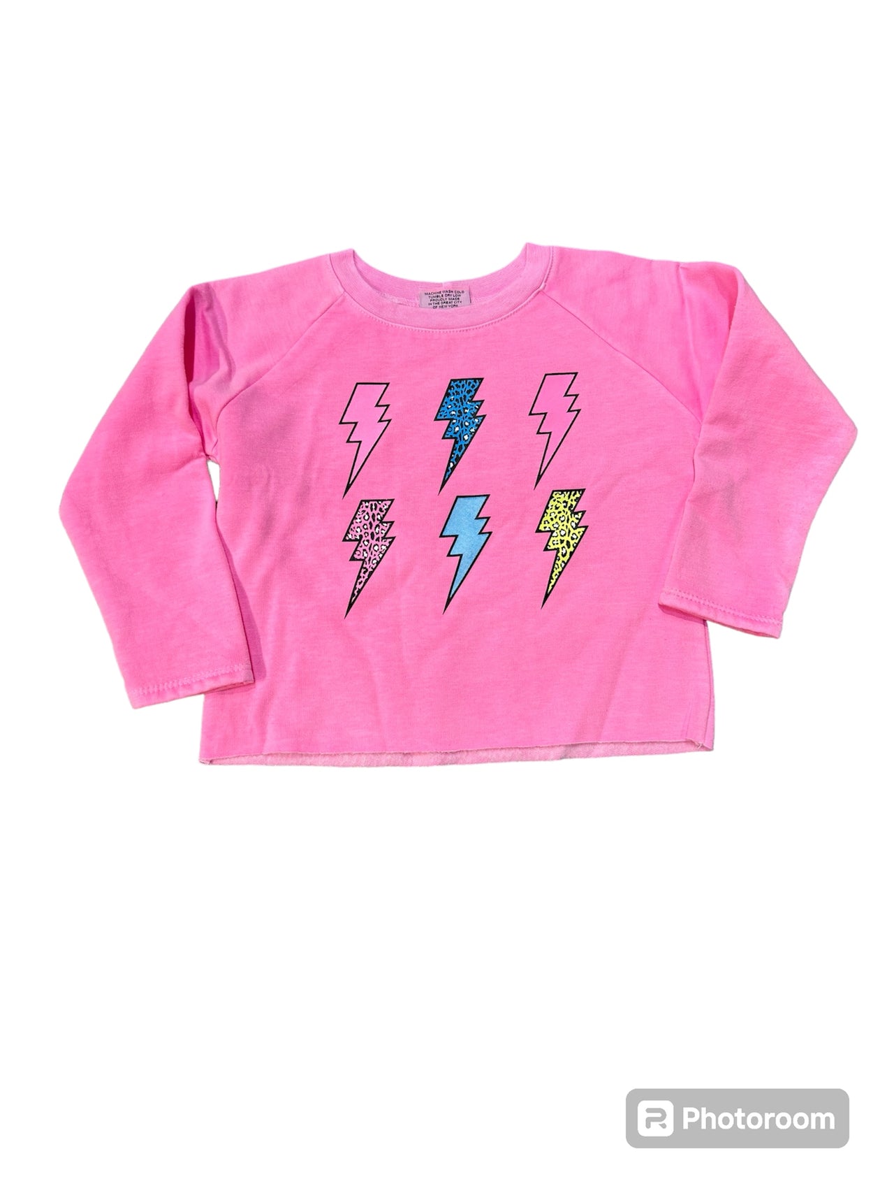 neon pink bolt sweatshirt