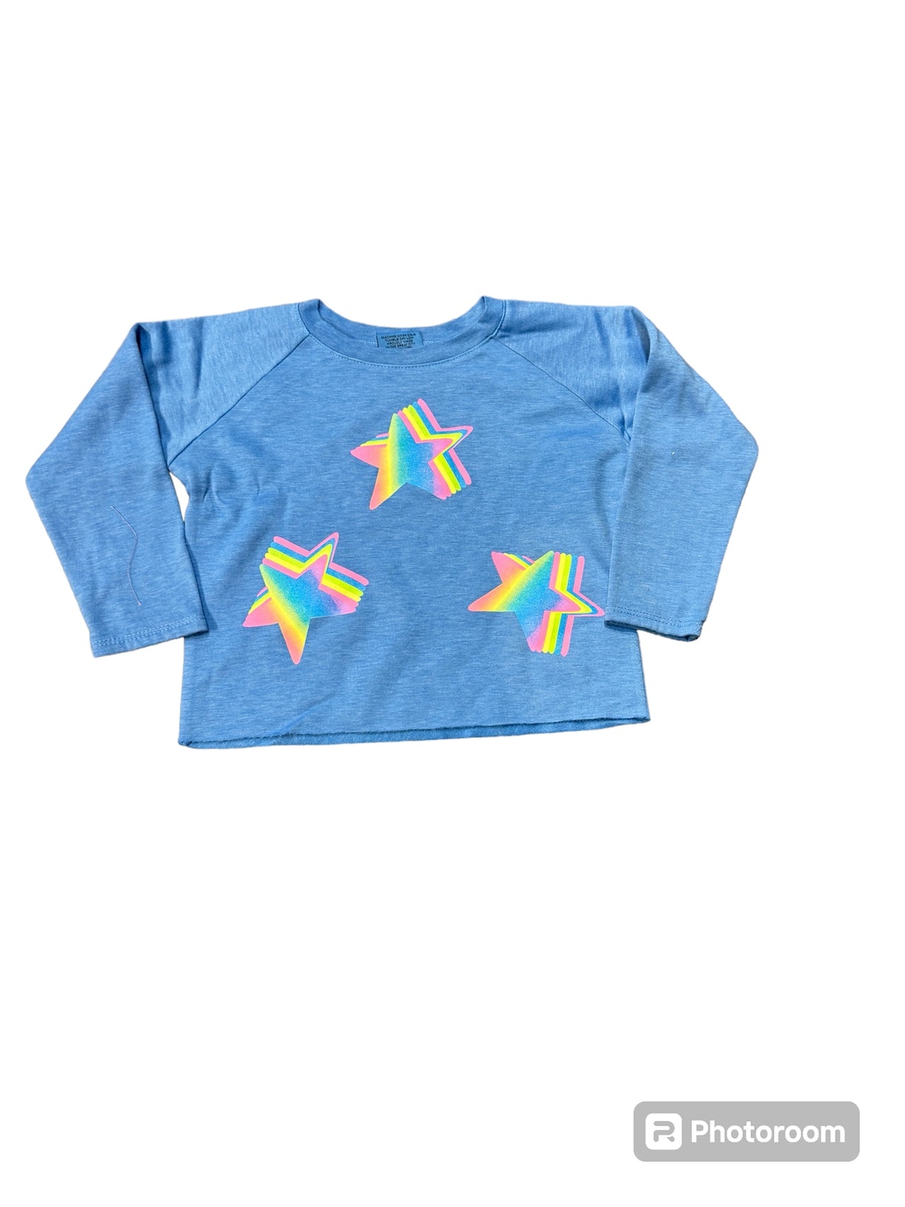 neon blue star sweatshirt