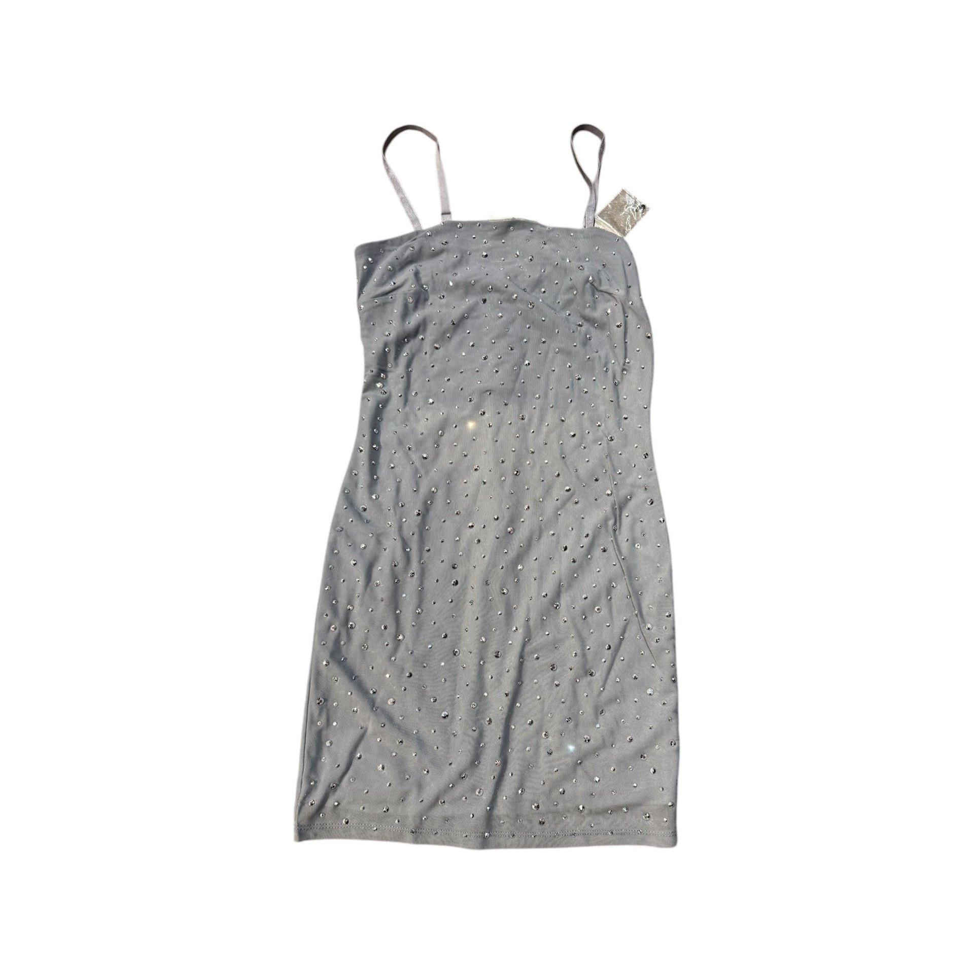 silver rhinestone mesh dress Sparkling Rhinestone Mesh Gown With Train Design