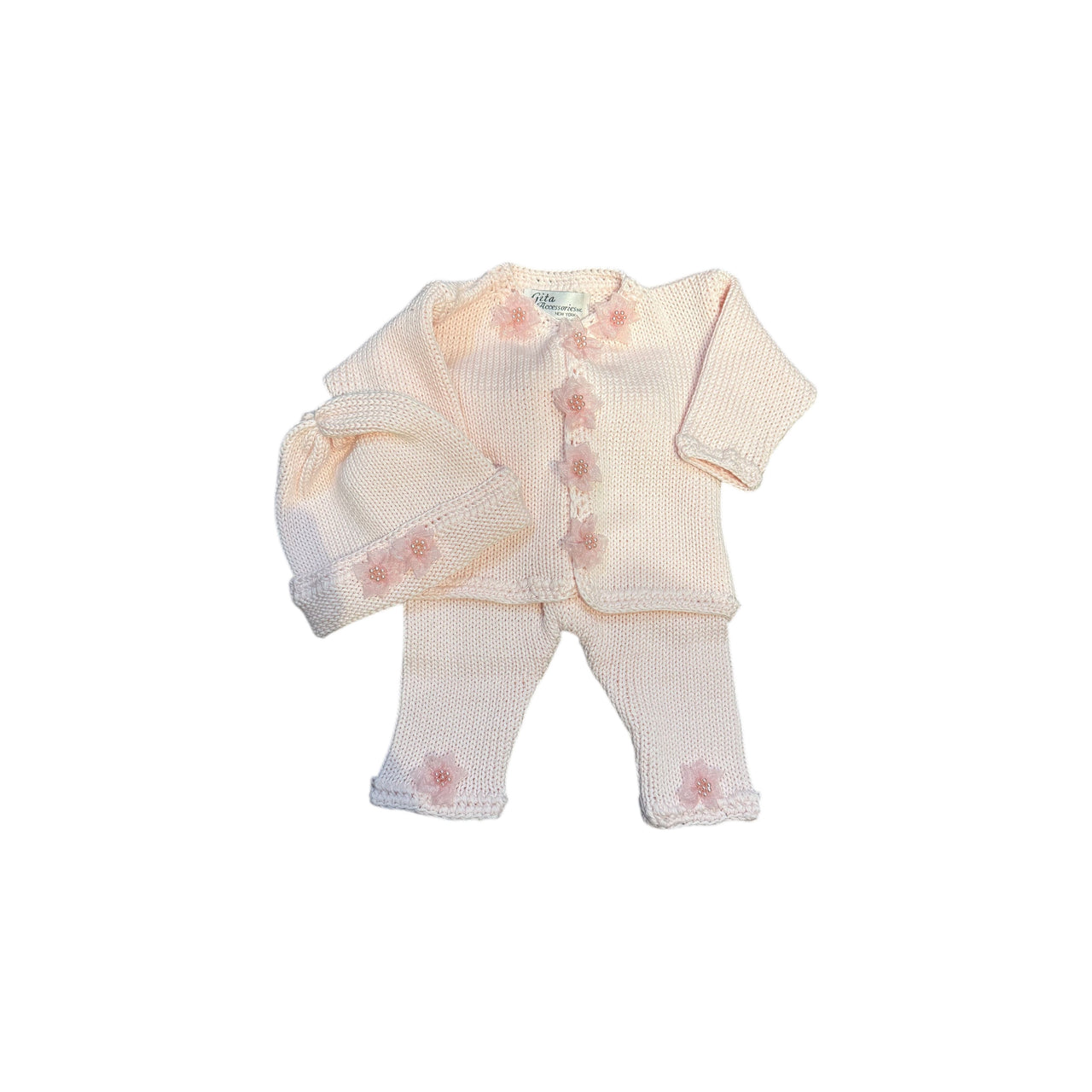 pink cotton 3 pc floral set