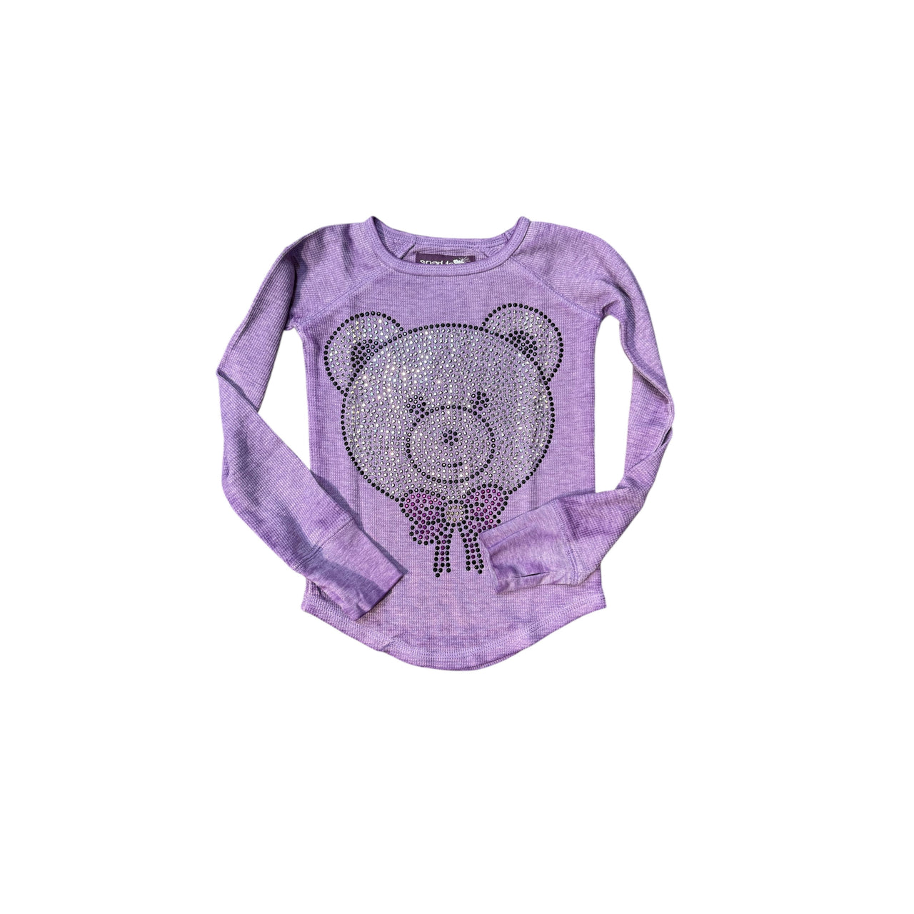 bear with bow purple thermal l/s