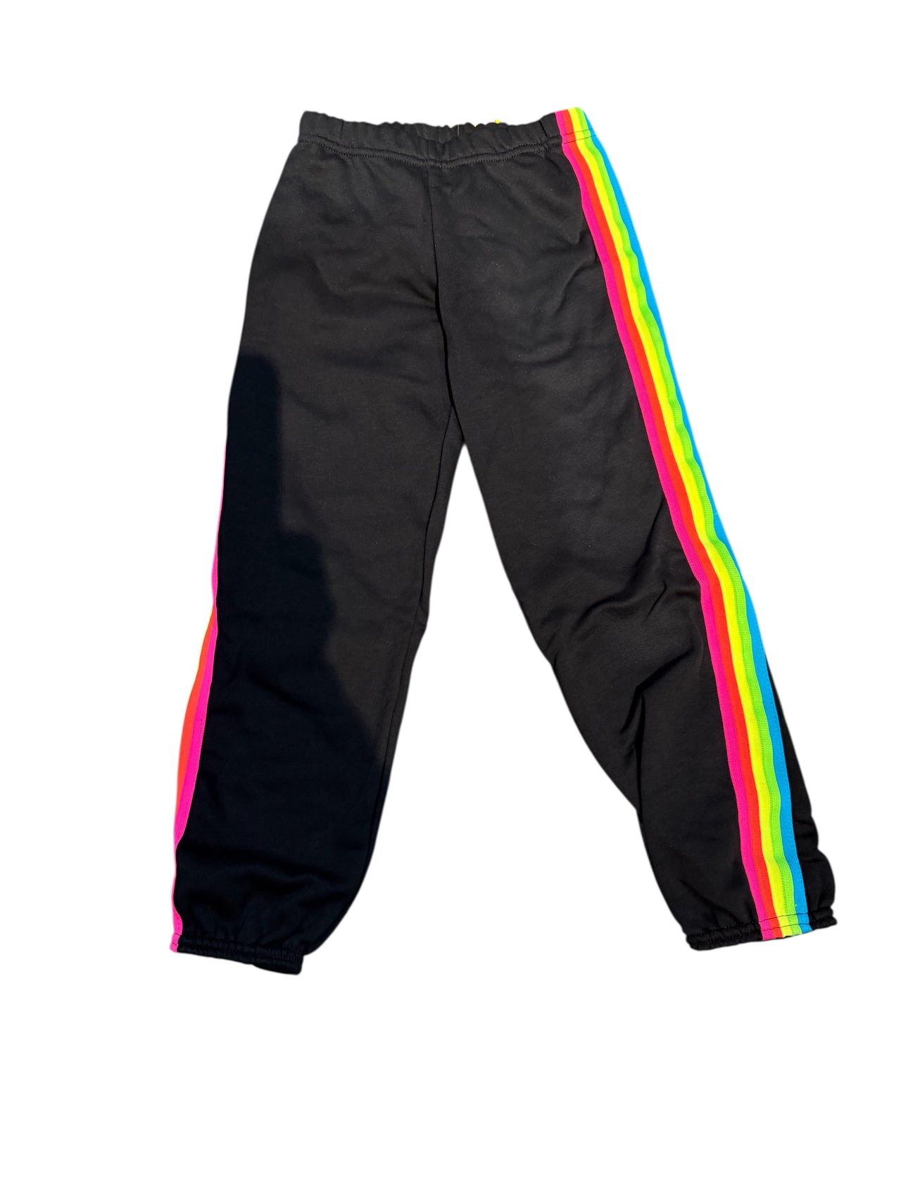 black pant with rainbow stripe