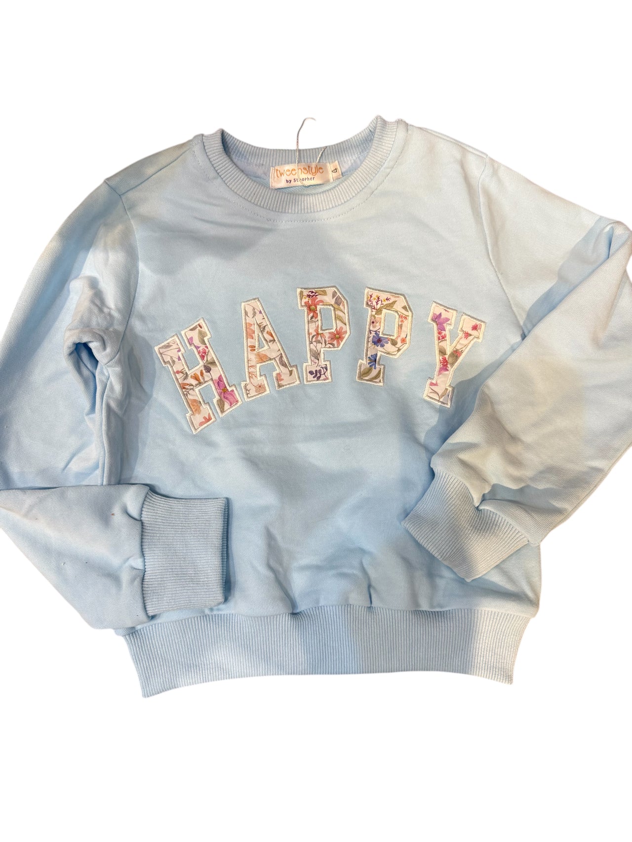 floral happy crewneck