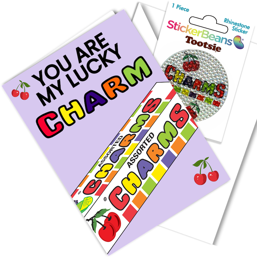 lucky charm greeting card & sticker