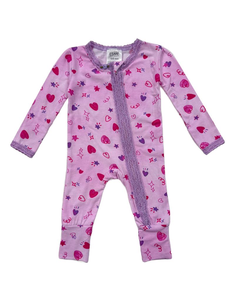 Doodle   Lace   Trim   Flip-Footie