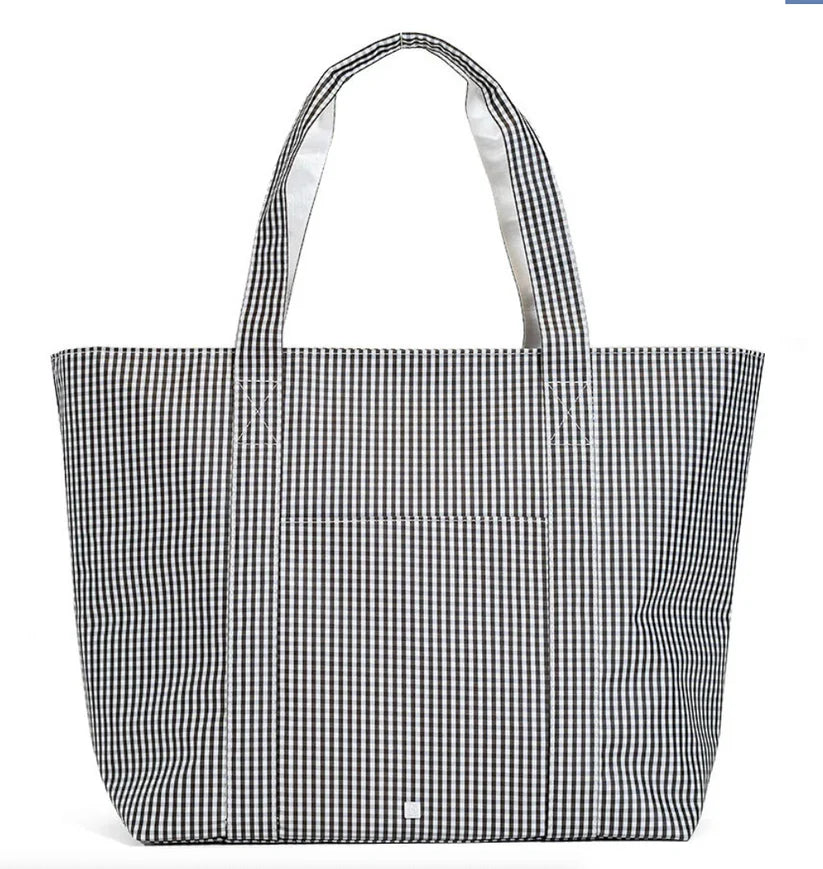 jumbo tote xl gingham blk/wht