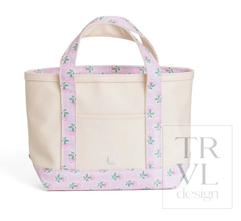 coated canvas mini tote PETITE fLeur pink