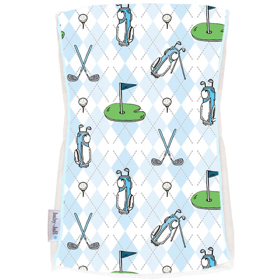 Burp Cloth-Tee Time Blue