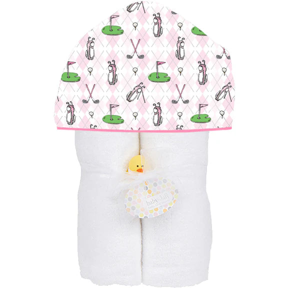 Deluxe Hooded Towel-Tee Time Pink