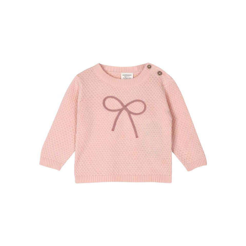 Chloe Bow Sweater Knit Baby Pullover