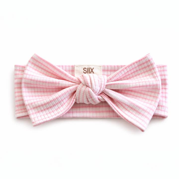 Pink Stripe / Ribbed Bow