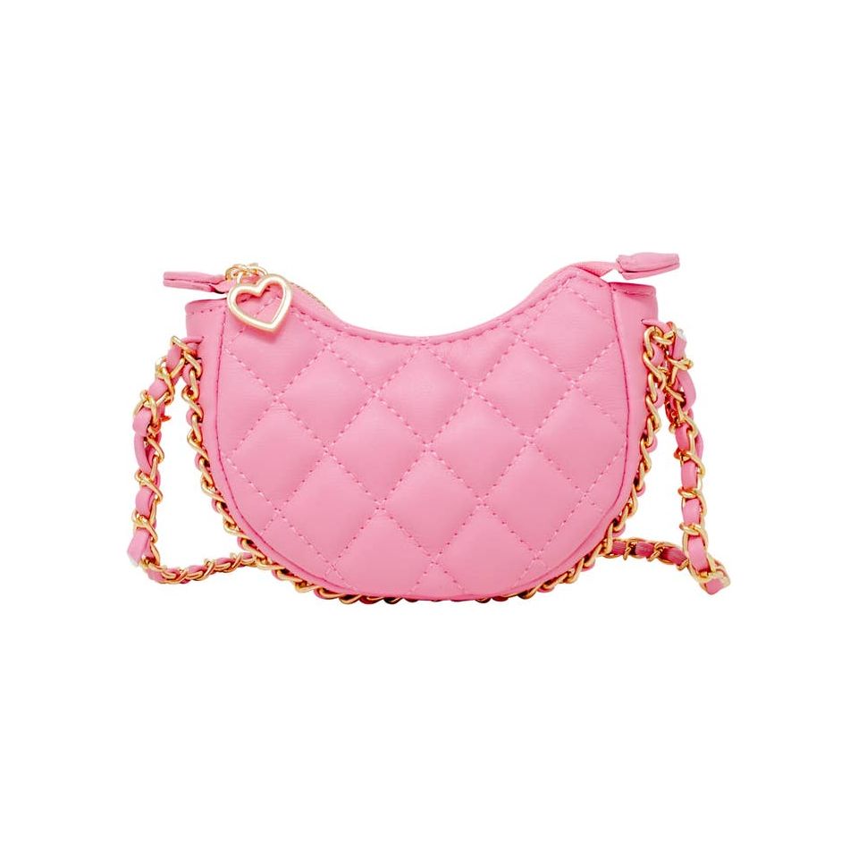 tiny quilted chain wrapped hobo bag