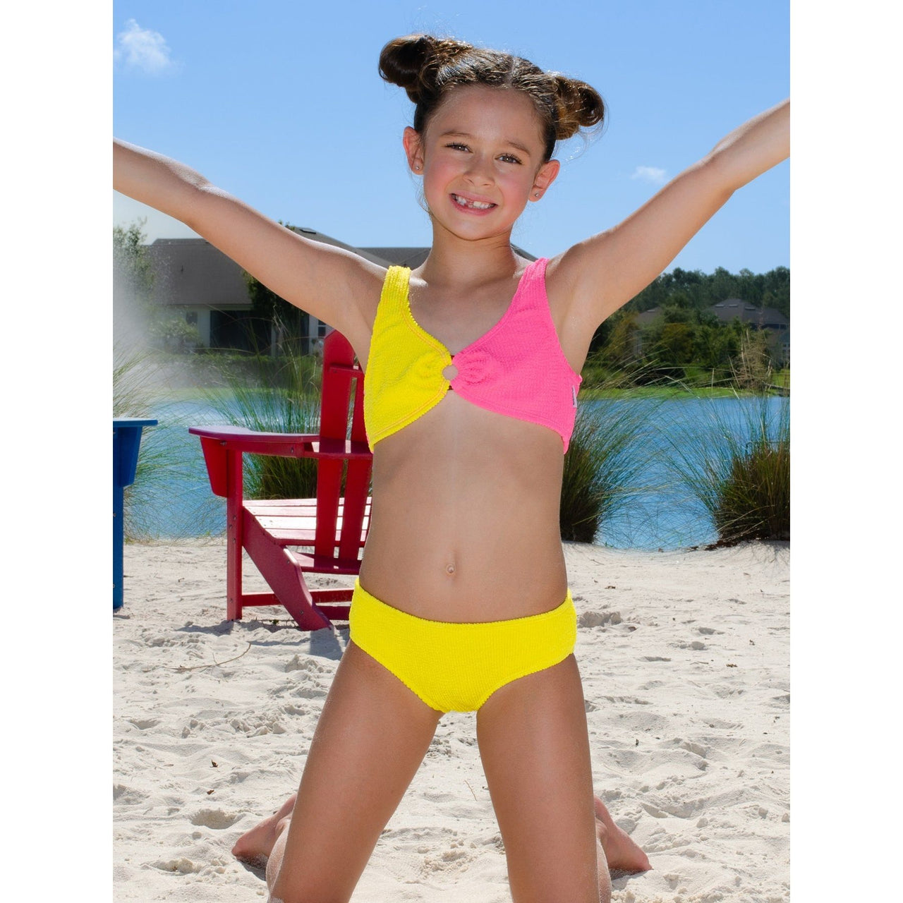 alessia cropped tankini with ring crinkle texture