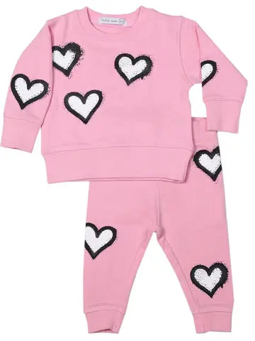 pink graffiti heart2pc set