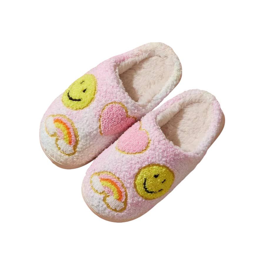 pastel rainbow smiley slippers-kids