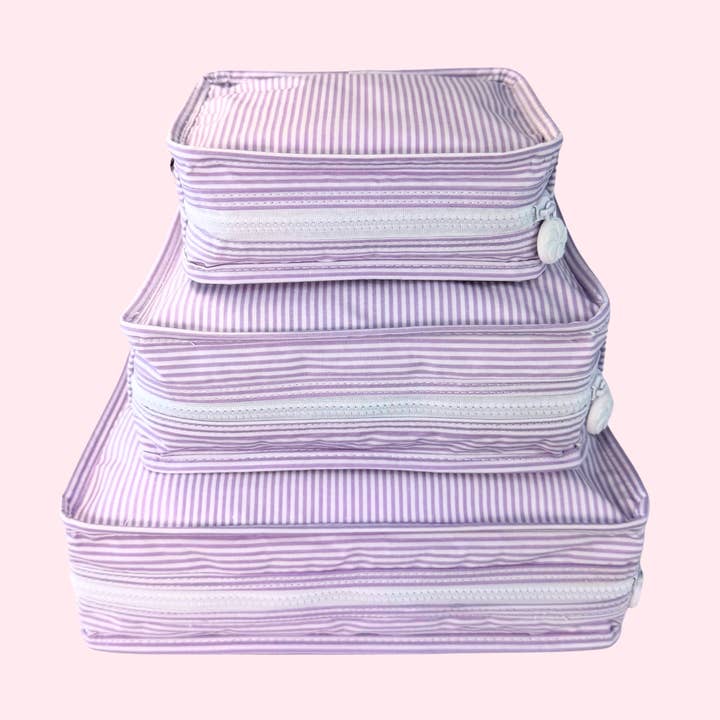 Lilac Preppy Stripe ~Glossy~ Stacking Set