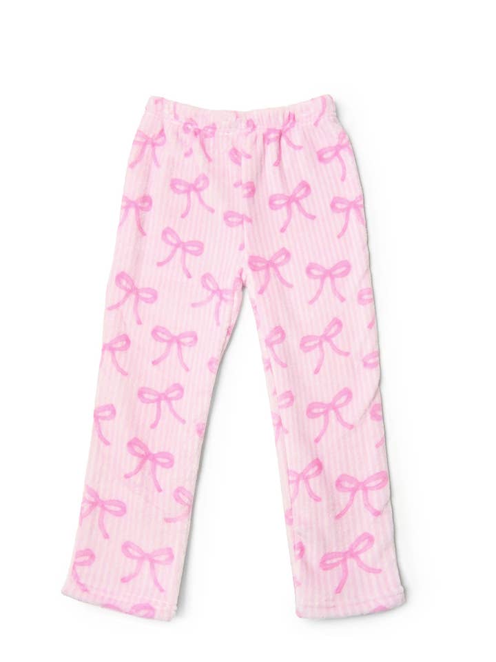 Striped Bow Printed Cozy Pajama Pants