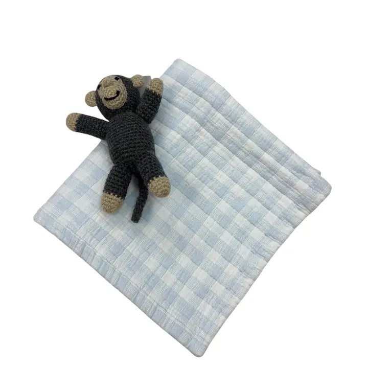 gingham check crib blanket