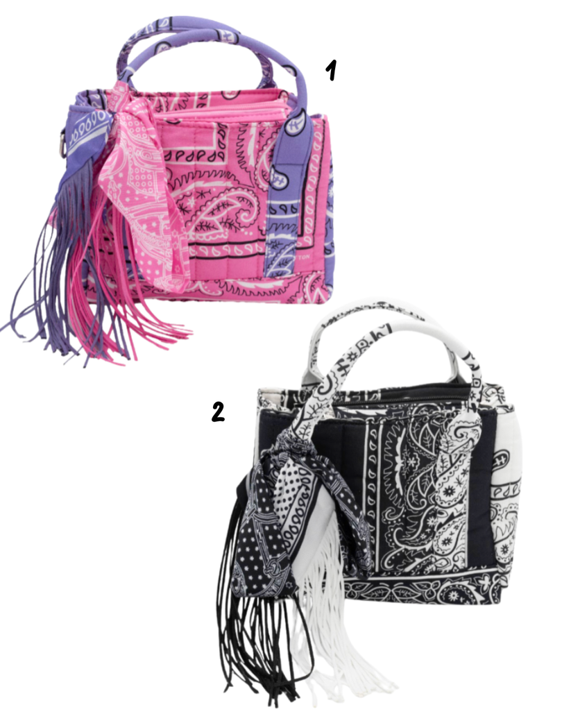 Bandana Tote Bag With Removable Scarf Fringe