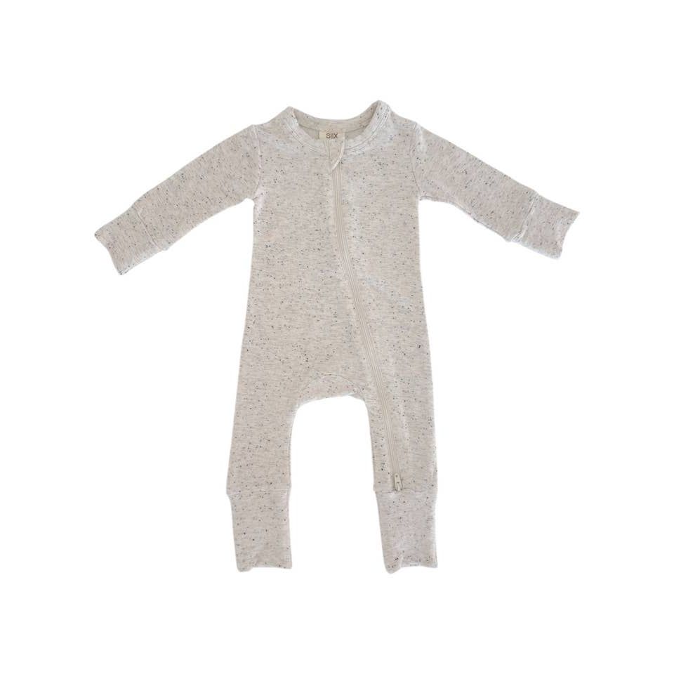 Dove Speckle  Zip Romper