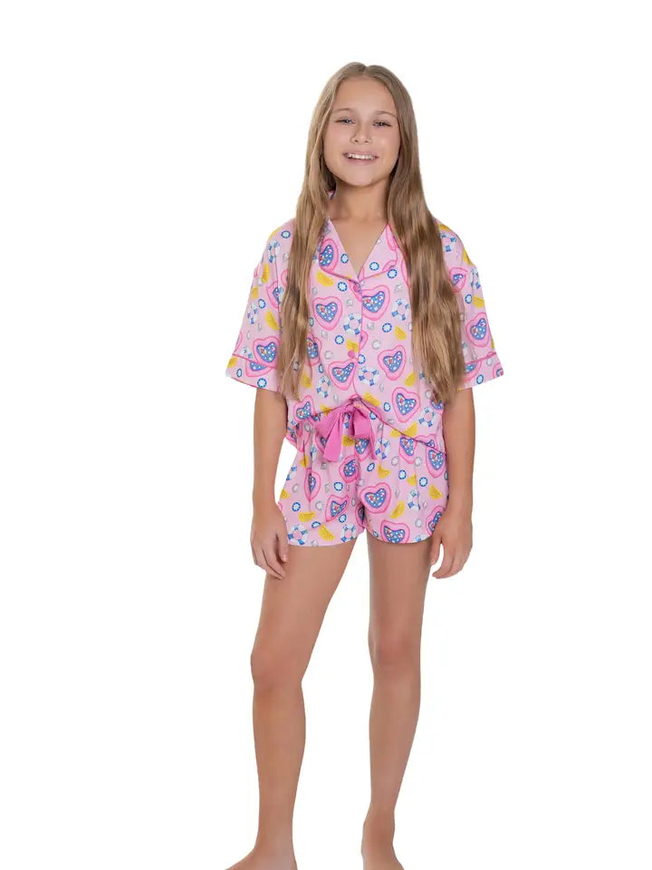 pool party s/s silky lounge set