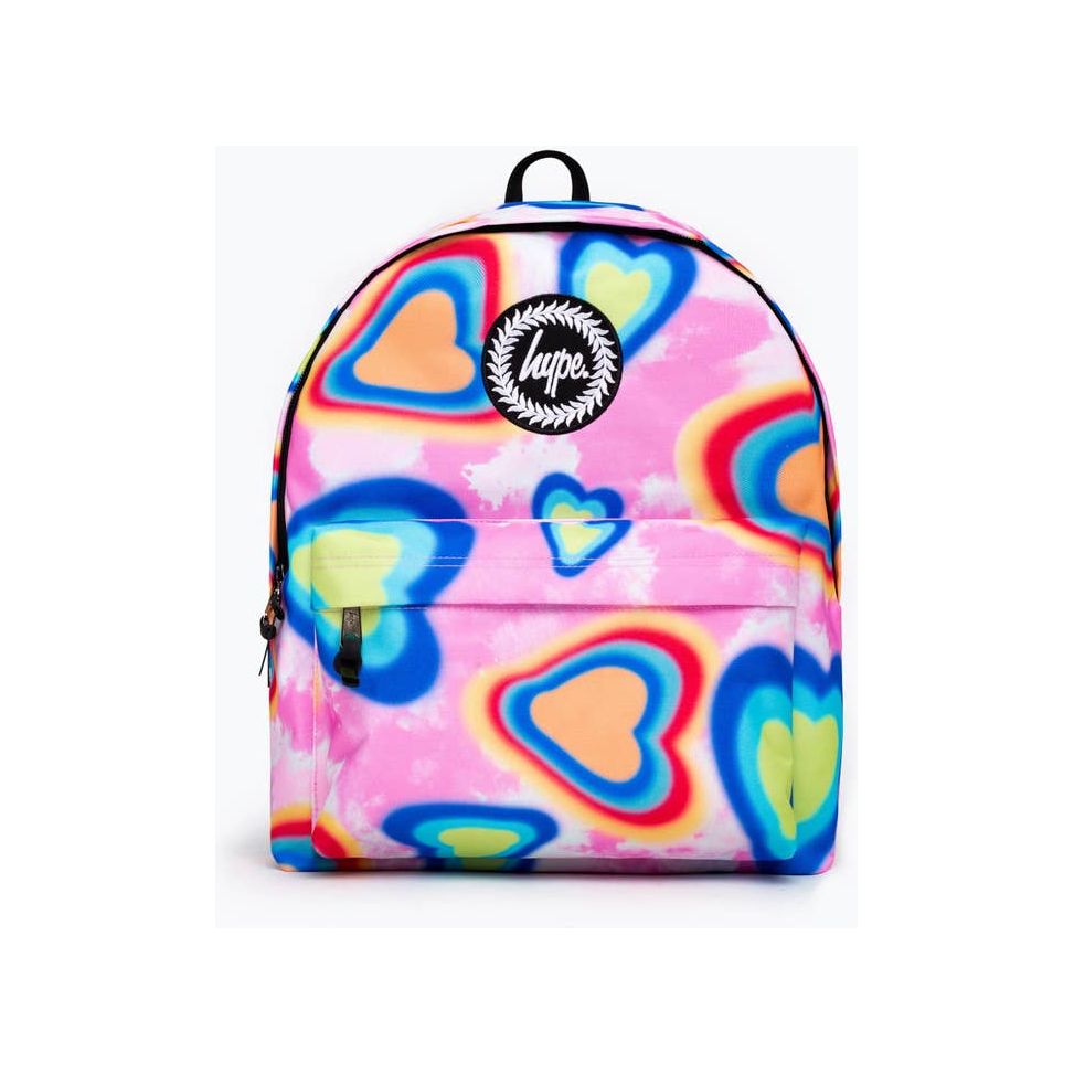 multi glow hearts backpack