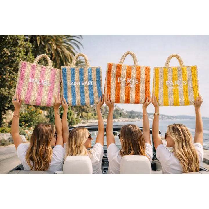 woven raffia tote bag