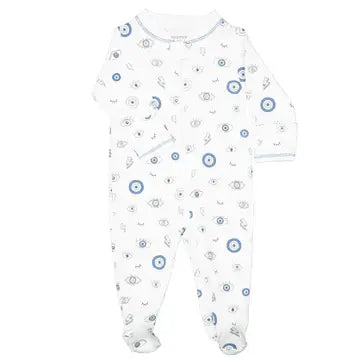 i see you zippered footie blue