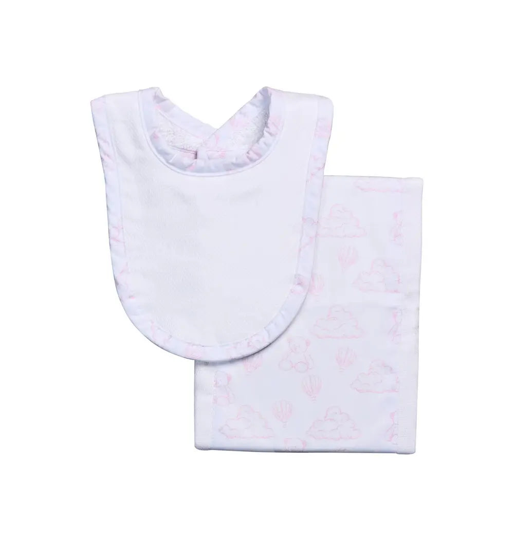 Teddy Bear Drooler Bib and Burp Set