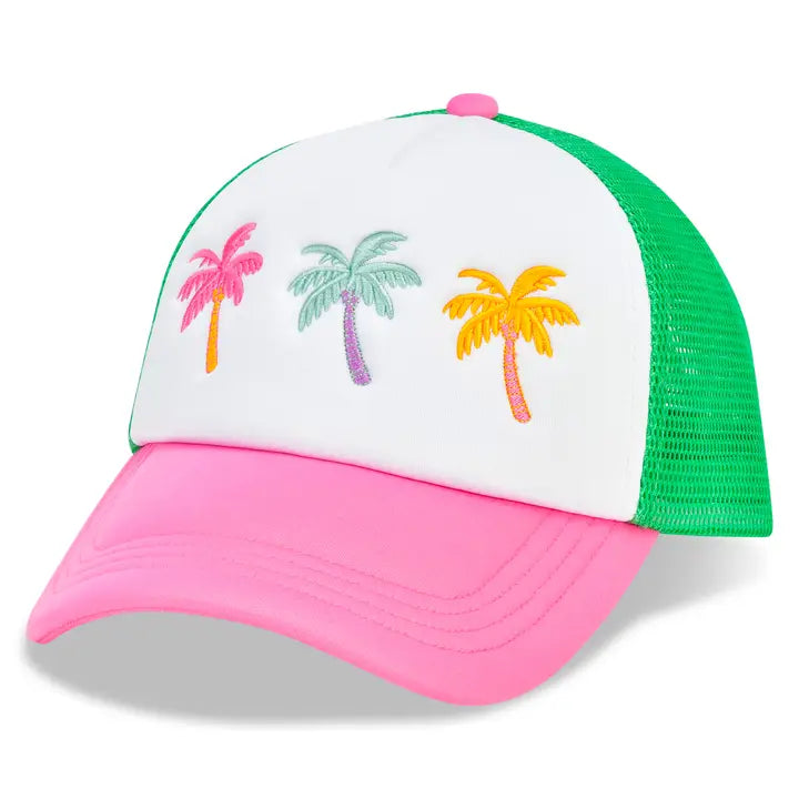 palm paradise trucker hat