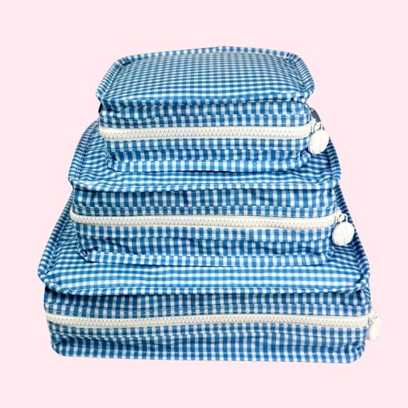 Wipeable Baby Blue Gingham Stacking Set