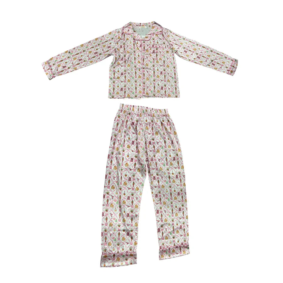 Diamond Christmas Print Silky Pajamas