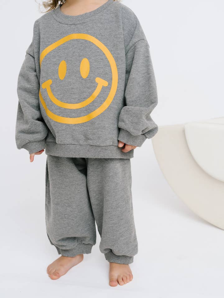 Heather Gray Happy Sweatsuit