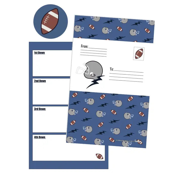 footballs and helmets foldover cards