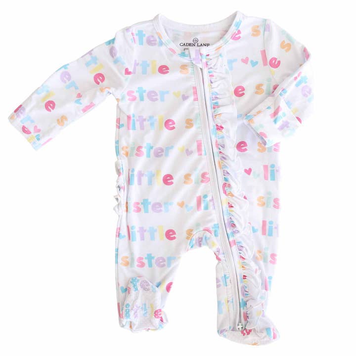 Little Sister Ruffle Zipper Footie