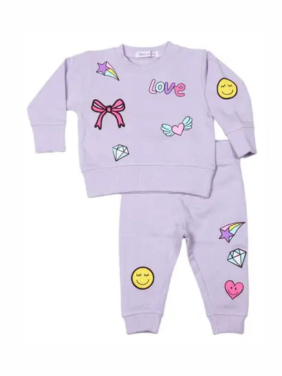 lilac doodle patch set